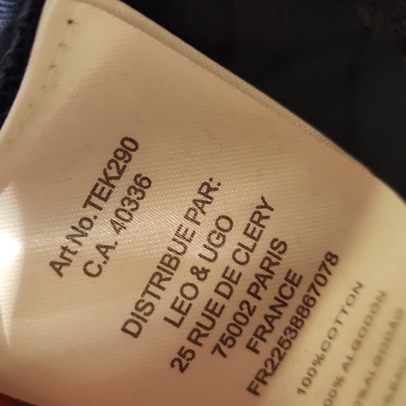 ❤️ NWT! LEO & UGO PARIS TEXTURED  STRIPE BLUE COTTON TEE / TOP, 4 - Picture 4 of 8